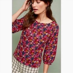 Anthropologie Maeve Decatur Floral Print Blouse